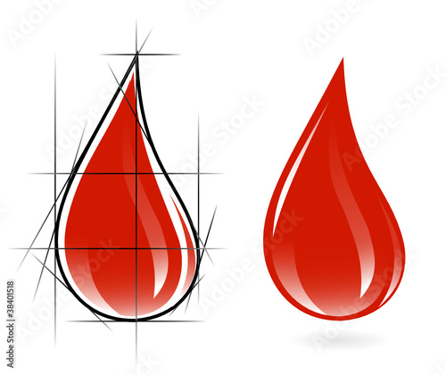 Sketch of blood drop