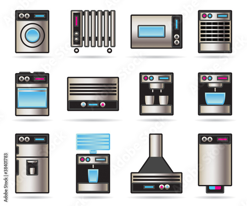 Household Appliances icons set - vector illustration