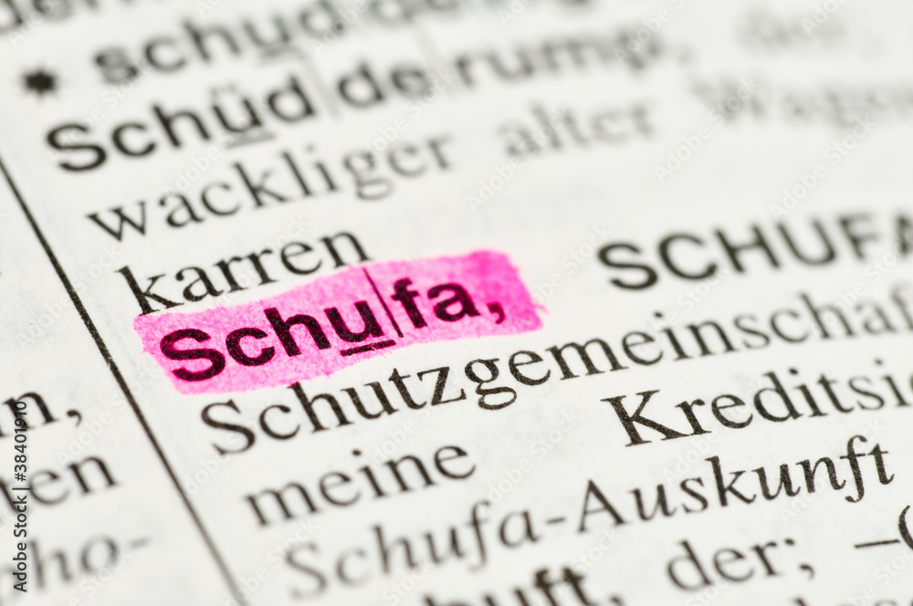 Schufa rot markiert Schufa rot markiert