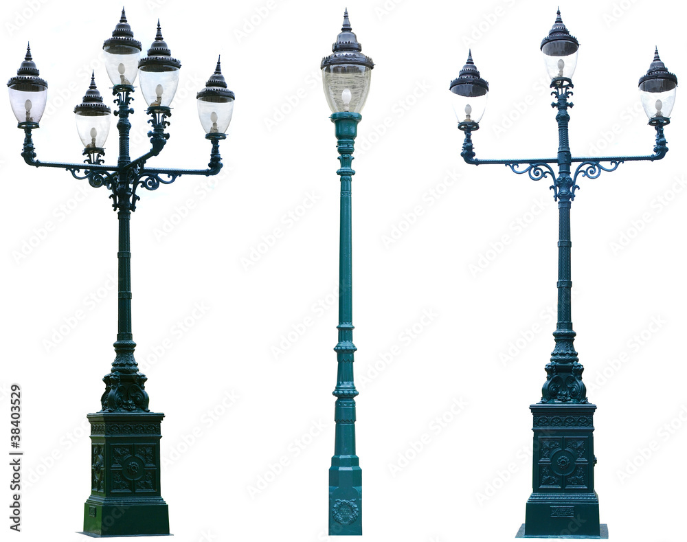 Isolated Antique Lamp Post Lamppost Street Road Light Pole