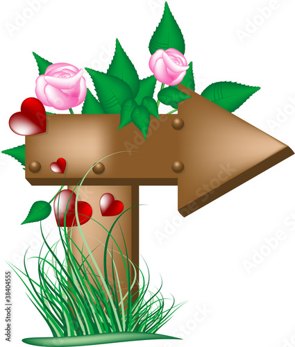 Valentine, wooden sign