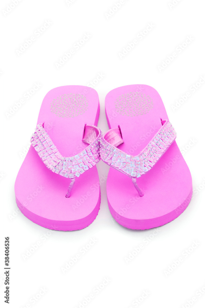 Summer colourful shoes on white Summer colourful shoes on white