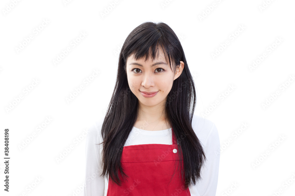 エプロンをした女性
