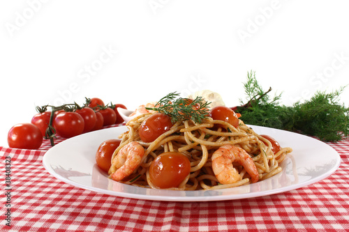 Foto Spaghetti mit Shrimps