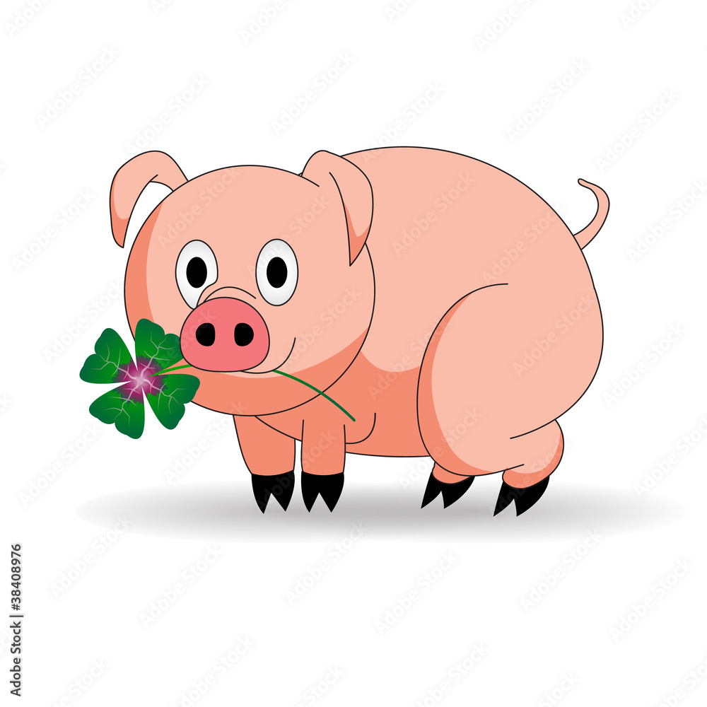 schwein glück kleeblatt Adobe Stock