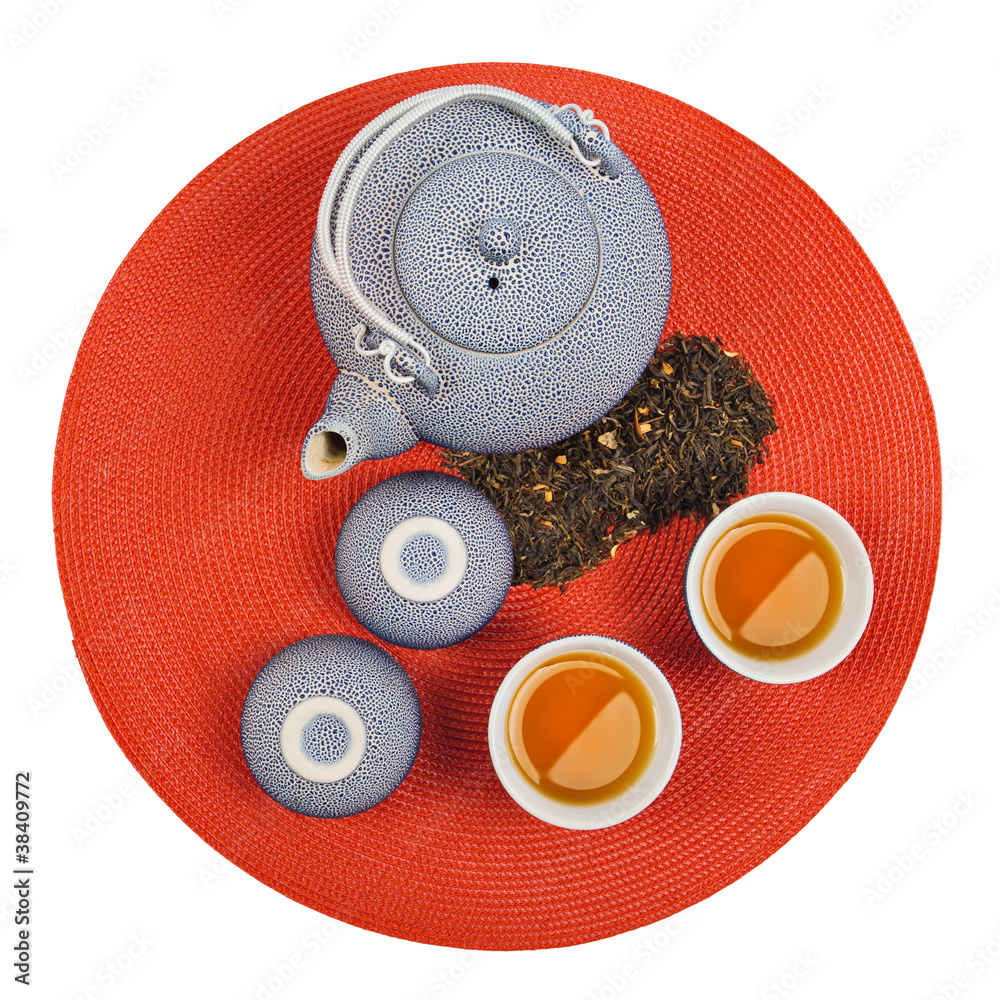 Set of healthy oriental tea