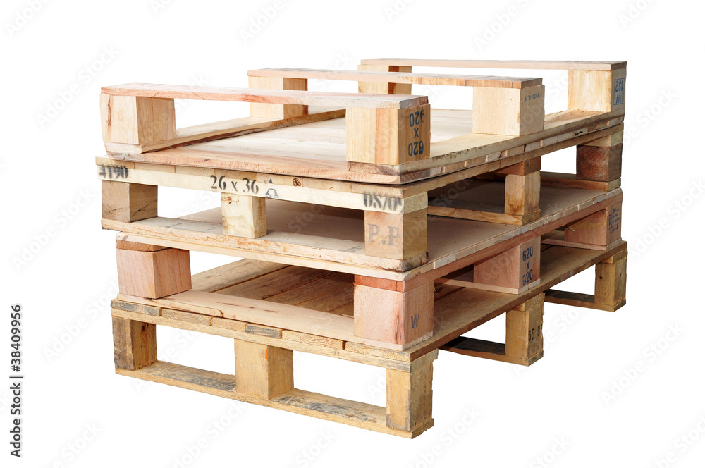 Stacks Of Wooden Pallets Isolated Background Stacks Of Wooden Pallets Isolated Background