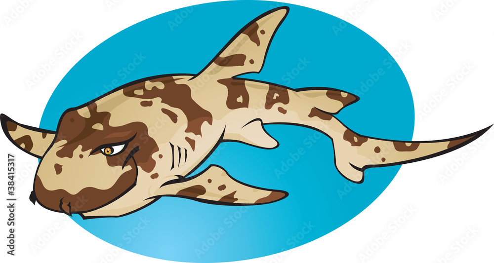 Naklejka premium Cartoon Bamboo shark