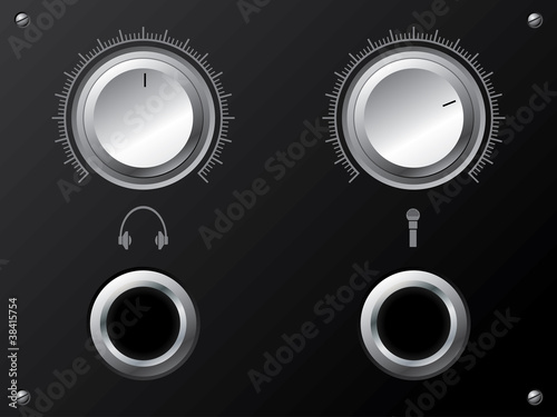 Volume knobs for headphones and or microphone