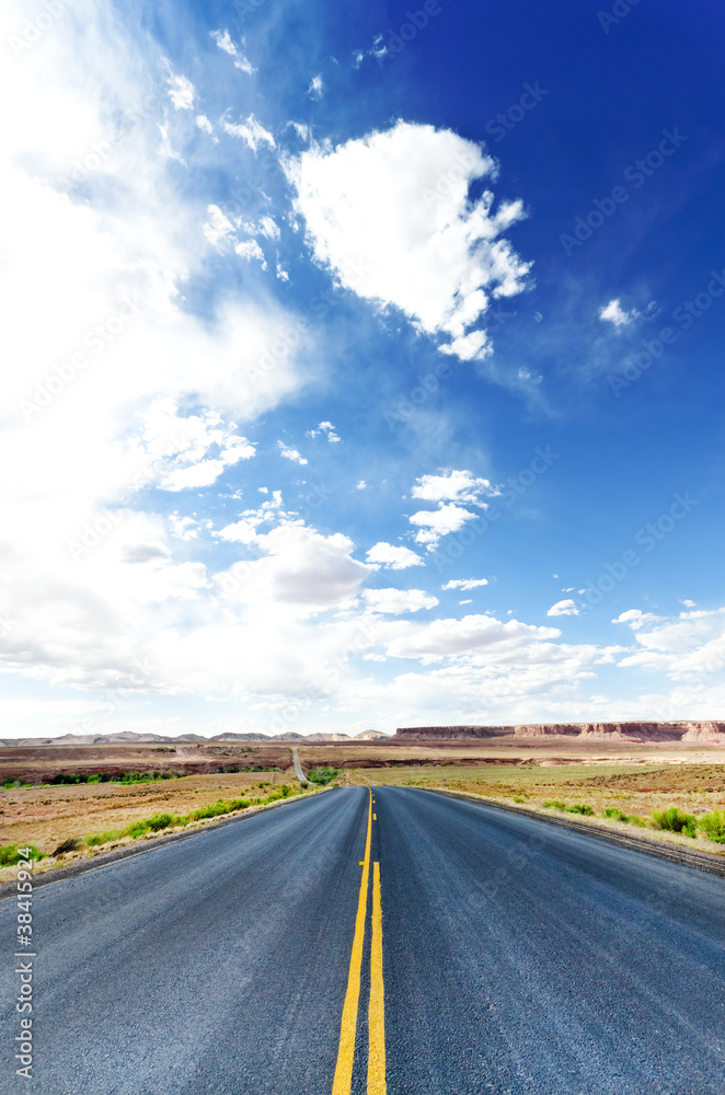 Long desert road