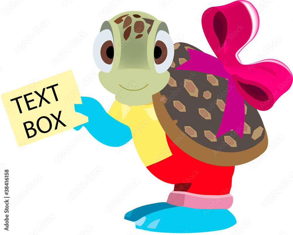 Obraz premium tartaruga text Box