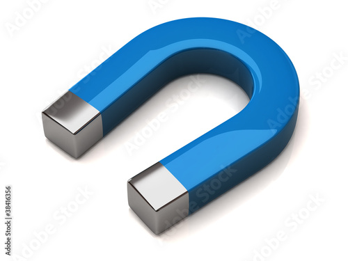 Blue horseshoe magnet