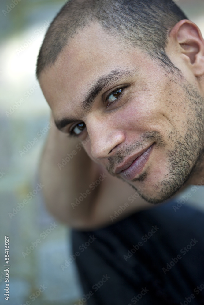 Homme, garçon, jeune, sourire, heureux, bonheur, visage Homme, garçon, jeune, sourire, heureux, bonheur, visage