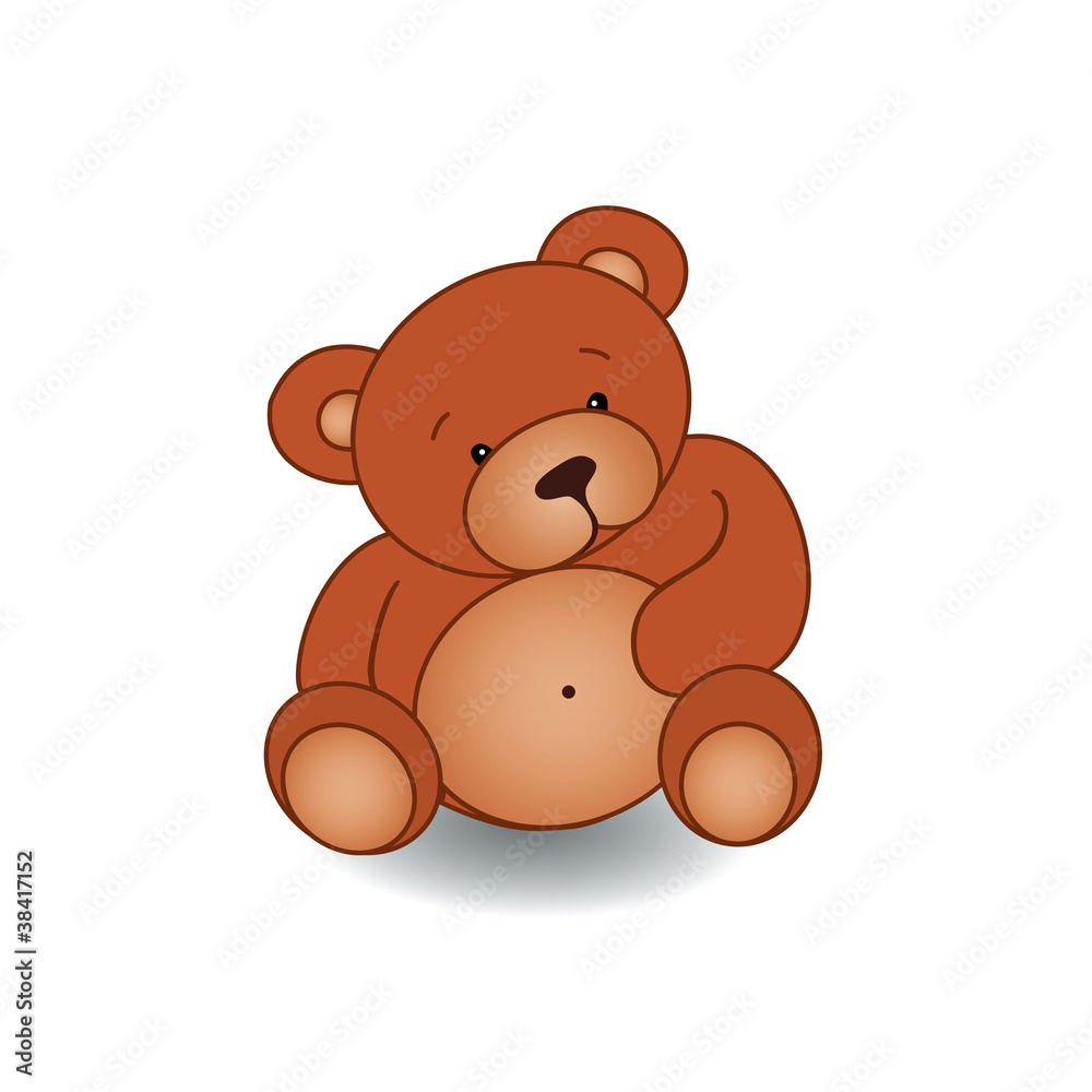 Bear toy vector illustration.Isolated on white. Bear toy vector illustration.Isolated on white.