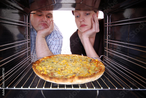 Pizza backen photo