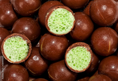 Fotografie Three halve chocolate balls