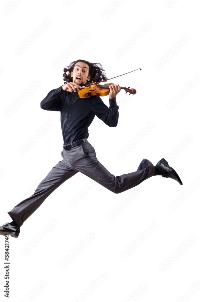 Violin player isolated on white Violin player isolated on white