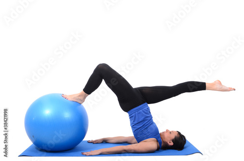 Beautiful girl doing pilates