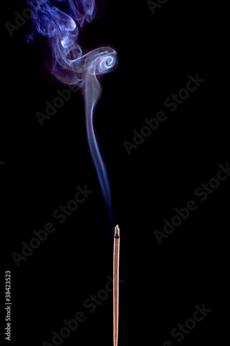 Colorful smoke from incense