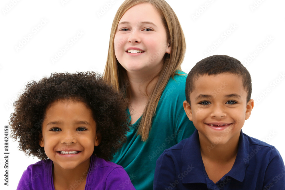 Multi-racial Family Portrait Children Only Multi-racial Family Portrait Children Only