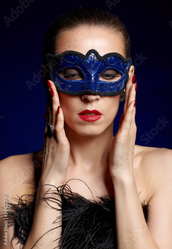 gorgeous woman in mask