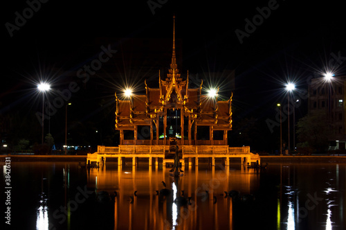 Ramkhamhaeng University in Thailand at night photo