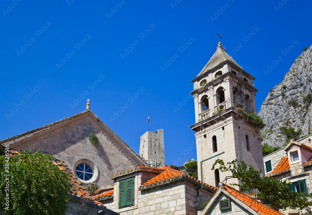 Church and fort at Omis (Croatia)