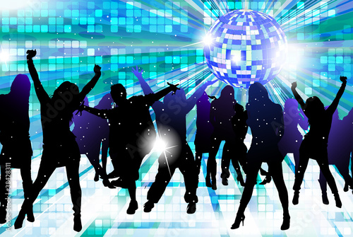 Party background - dancing young people