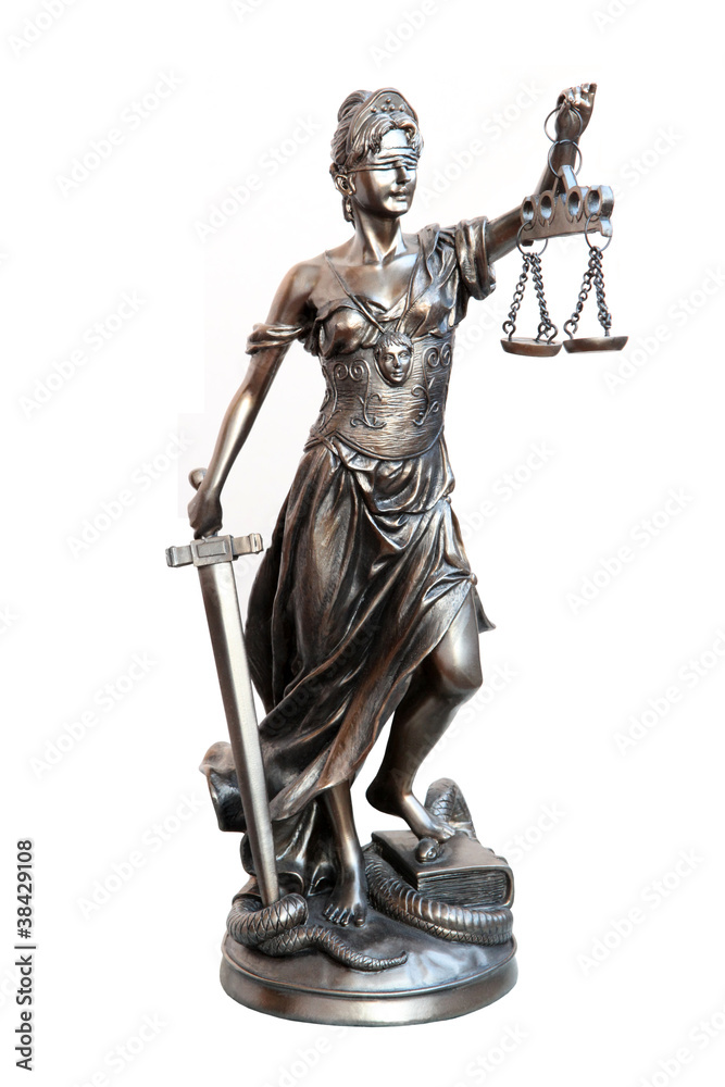 Lady of Justice on white background Lady of Justice on white background