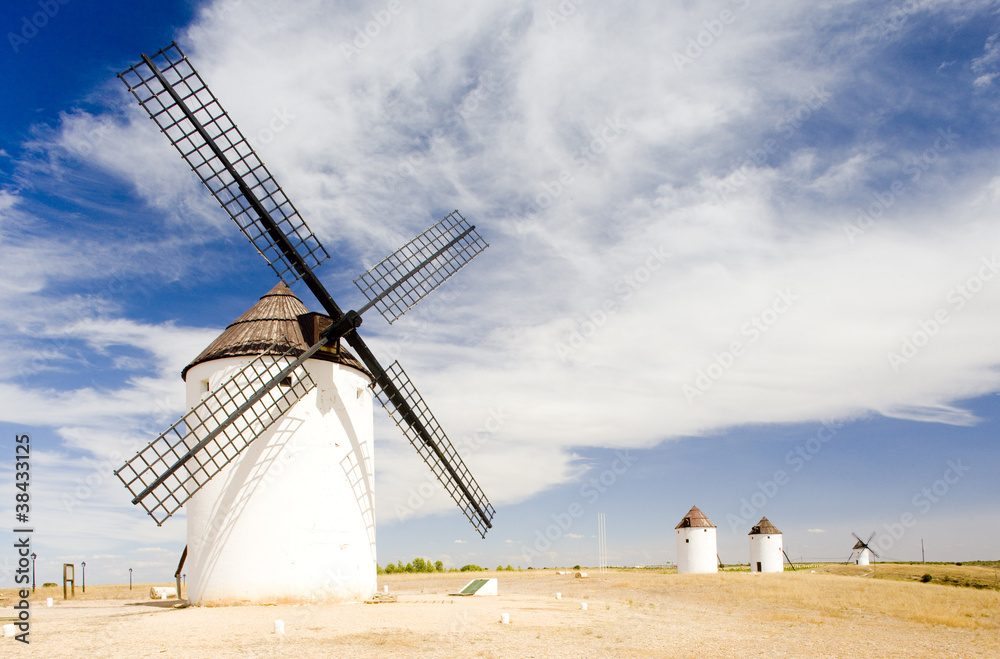 windmills, Mota del Cuervo, Castile-La Mancha, Spain