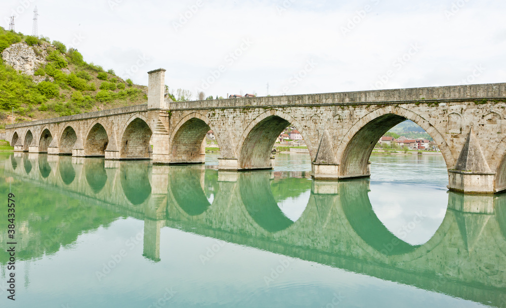 bridge over Drina River, Visegrad, Bosnia and Hercegovina bridge over Drina River, Visegrad, Bosnia and Hercegovina