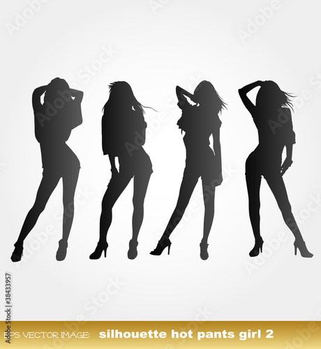 eps Vector image:silhouette hot pants girl 2