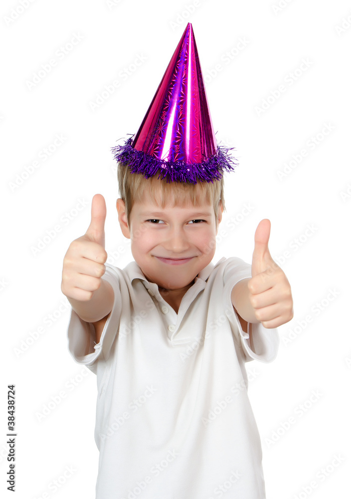 The boy in a cap isolated on white background The boy in a cap isolated on white background
