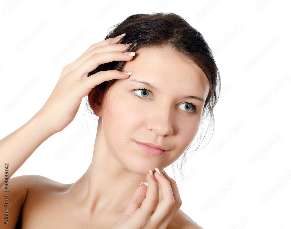 The young beautiful girl with a natural make-up The young beautiful girl with a natural make-up