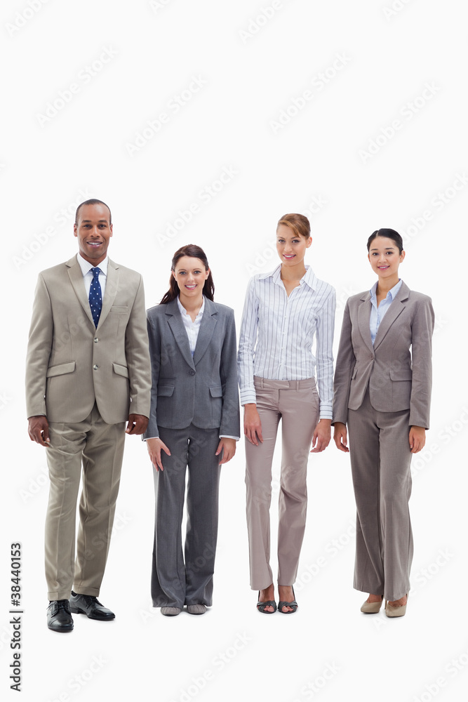 Business team smiling side by side Business team smiling side by side