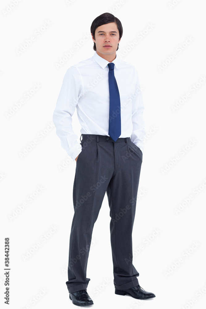 Tradesman with his hands in his pockets Tradesman with his hands in his pockets