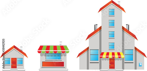 Shop buildings vector format