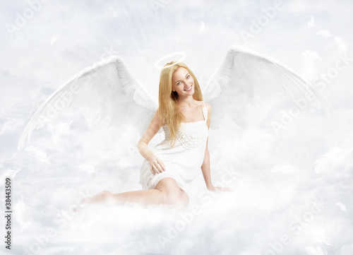 Young woman as na angel