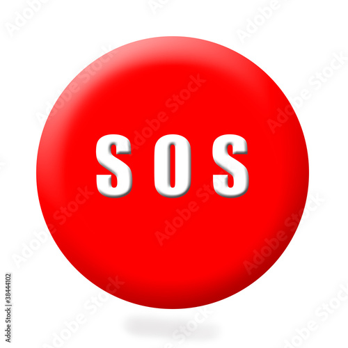 S.o.s button,isolated