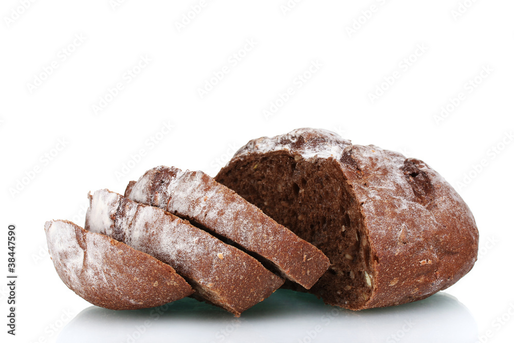 delicious sliced rye bread isolated on white delicious sliced rye bread isolated on white