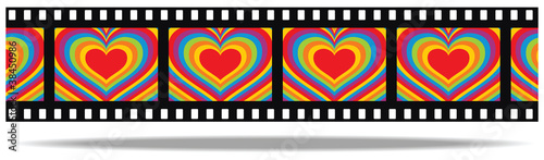 film with colored heart