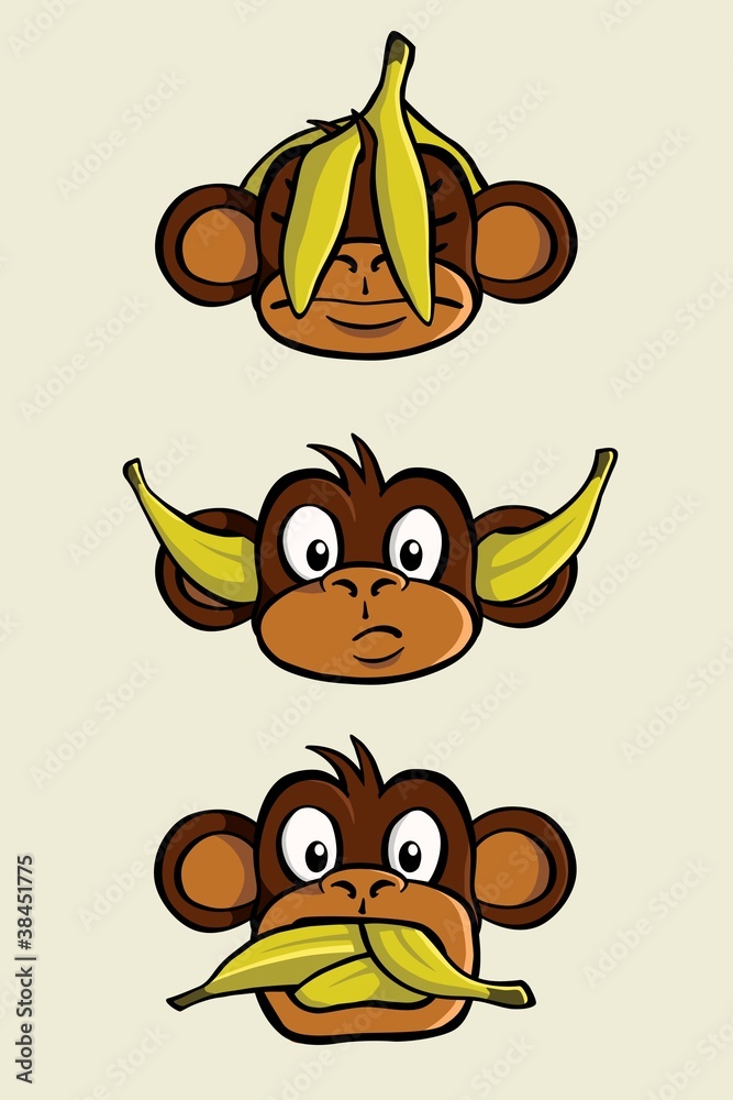 Naklejka premium See no evil, Hear no evil, Speak no evil.