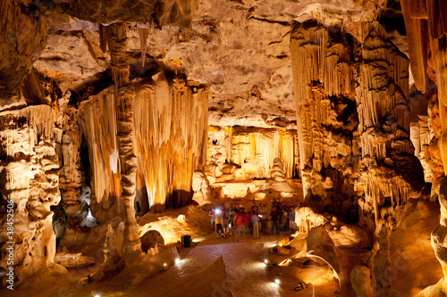 group of tourists visiting Cango Caves, South Africa photo
