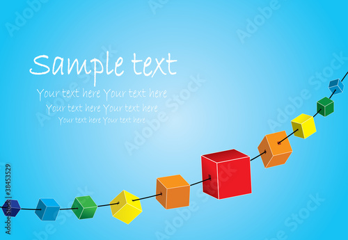 Background with colorful cubes on a rope