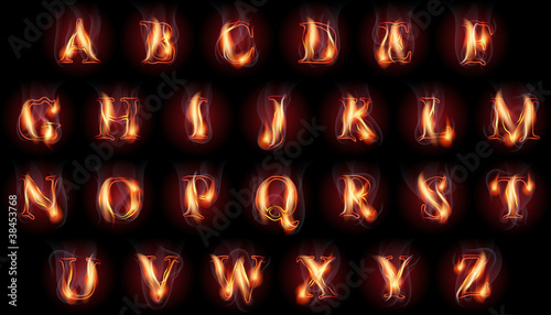 burning letters set © Andriy Dykun
