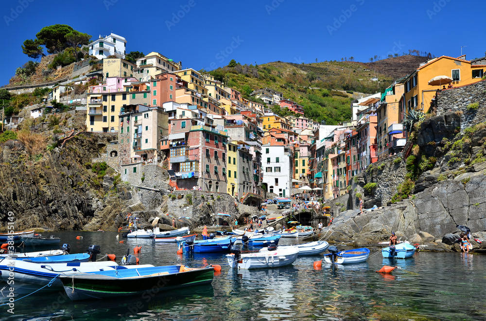 Riomaggiore with colored houses, Cinque Terre