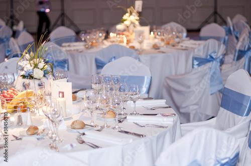 Luxury tables arranged for an elegant reception