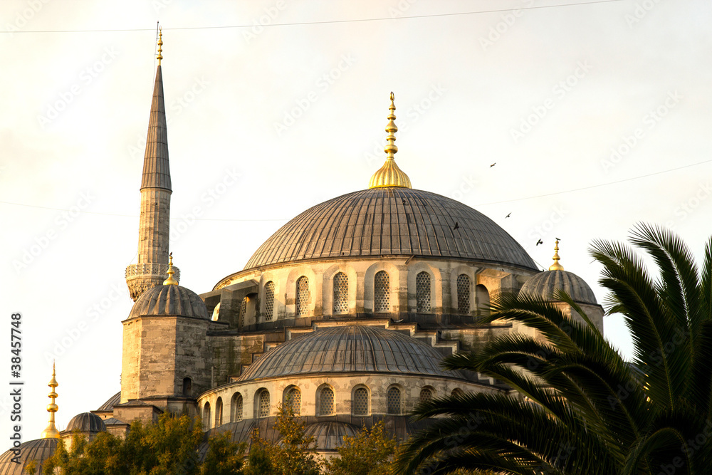 Obraz premium Blue Mosque Dome and minaret