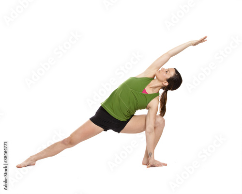 woman doing extended side angle