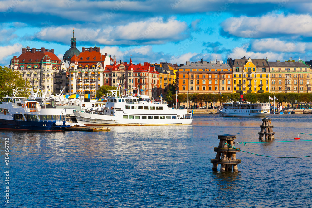 Fototapeta premium Scenic view of the Old Town in Stockholm, Sweden